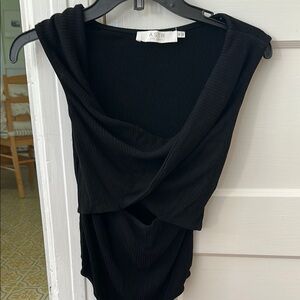 Astr Black Draped Top